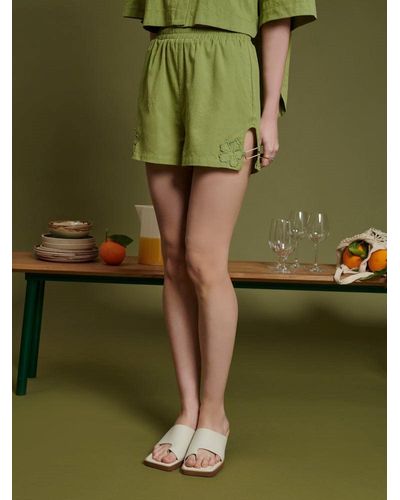 Sister Jane Ghospell Gina Cut Out Shorts - Green