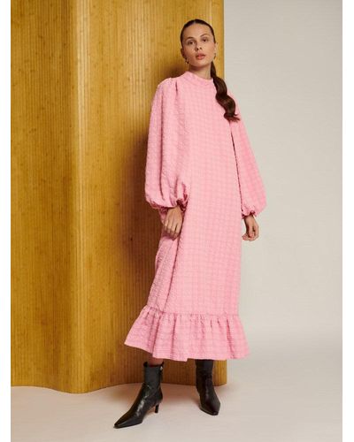 Sister Jane Ghospell Paula Seersucker Midi Dress - Pink