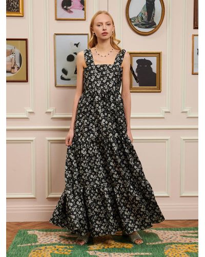 Sister Jane Dream Rupert Floral Jacquard Maxi Dress - Black