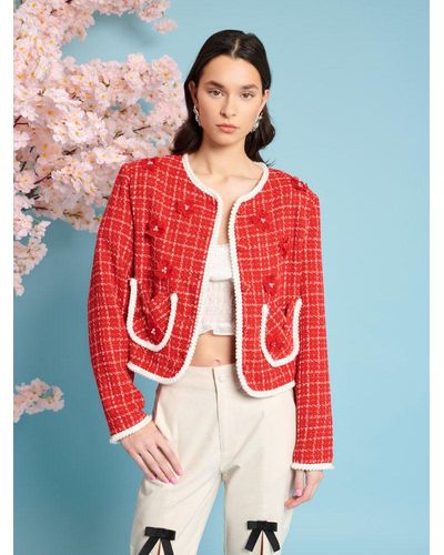 Sister Jane Sweet Cherry Tweed Jacket - Red