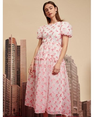 Sister Jane Downtown Jacquard Midi Dress - Pink