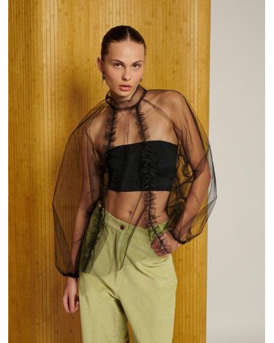 Sister Jane Ghospell Lex Layering Tulle Top - Yellow
