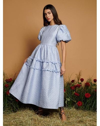 Sister Jane Dream Hallie Jacquard Midi Dress - Blue