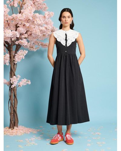 Sister Jane Ara Collar Midi Dress - Blue