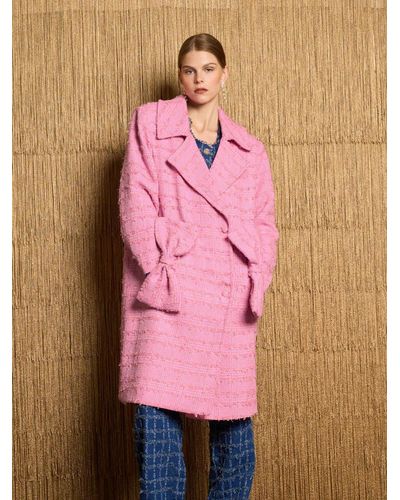 Sister Jane Dream Joni Tweed Bow Coat - Pink