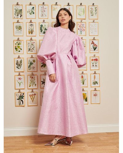 Sister Jane Dream Adorn Jacquard Midi Dress - Pink