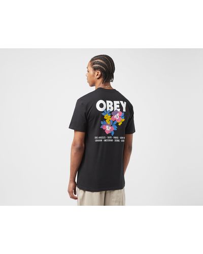 Obey Floral Garden T-Shirt - Schwarz