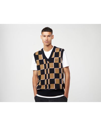 Fred Perry Checkerboard Knit Vest - Schwarz