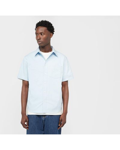 Nike Life Seersucker Short Sleeve Shirt - Blue