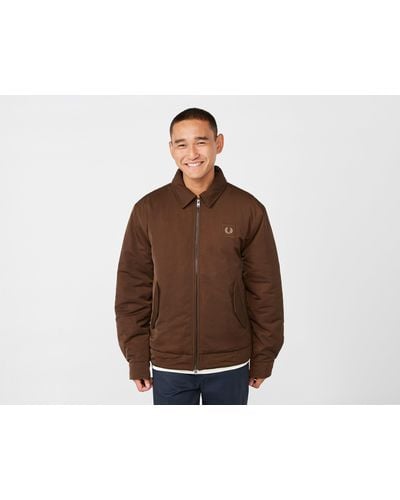 Fred Perry Quilted Zip Through Jacket - Braun