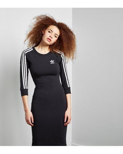 adidas Originals Originals 3 Stripe Midi Dress - Black