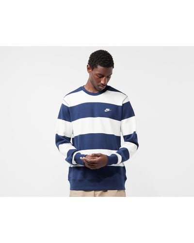 Nike Club Striped Sweatshirt - Blue