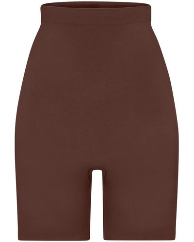 Skims High-waisted Above The Knee Short - Brown