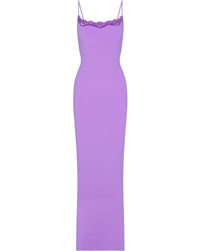 Skims Long Slip Dress - Purple