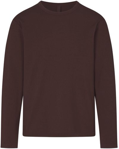 Skims Relaxed Long Sleeve T-shirt - Brown