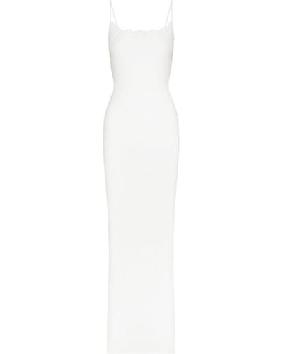 Skims Long Slip Dress - White