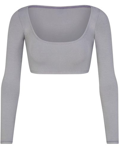 Skims Super Cropped Long Sleeve - Gray