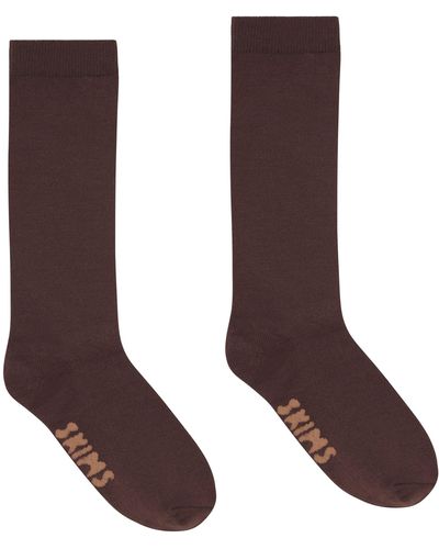 Skims Everyday Mid Calf Socks - Brown