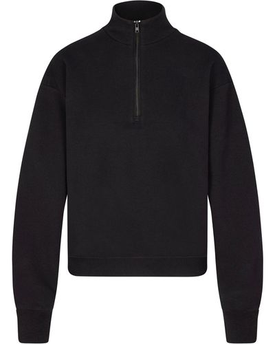 Skims Classic Quarter Zip Pullover - Black