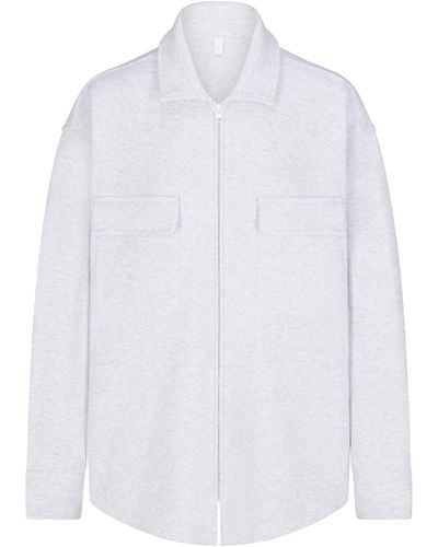 Skims Zip Up Shirt Jacket - White