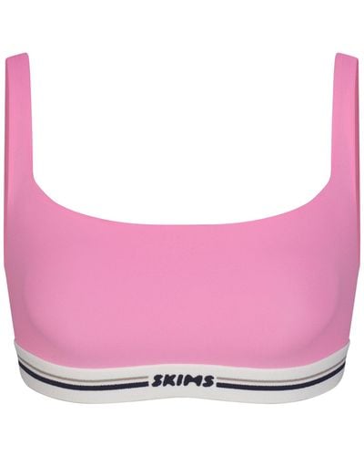 Skims Logo Straight Neck Bralette - Pink