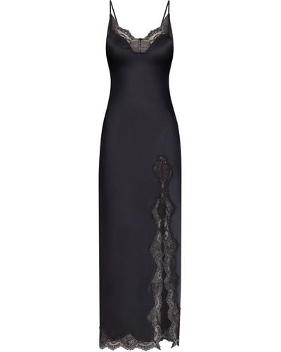 Skims Lace Long Dress - Black