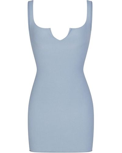 Skims Slit Front Mini Dress - Blue