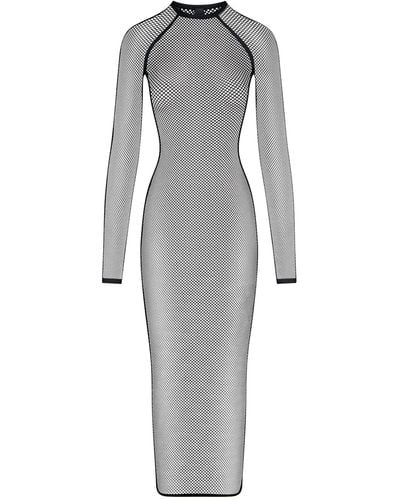 Skims Warp Knit Cover Up Long Sleeve Dress - Gray