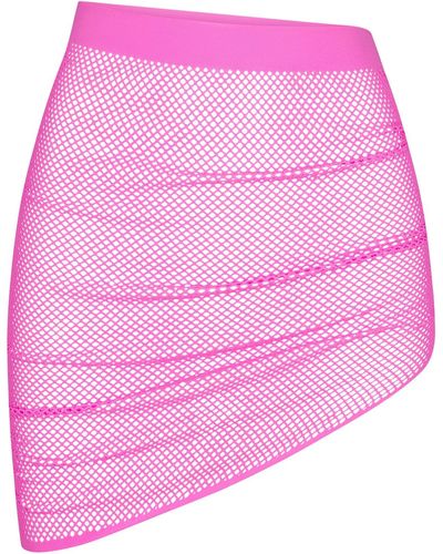 Skims Warp Knit Cover Up Ruched Sarong - Pink