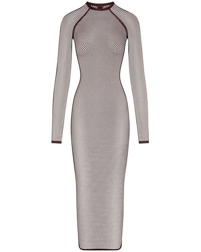 Skims Warp Knit Cover Up Long Sleeve Dress - Gray