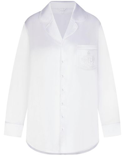 Skims Button Up Pajama Dress - White