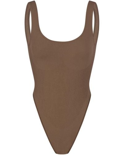 Skims High Cut Bodysuit - Brown
