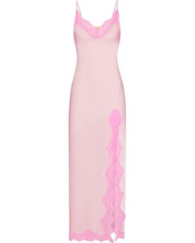 Skims Lace Long Dress - Pink
