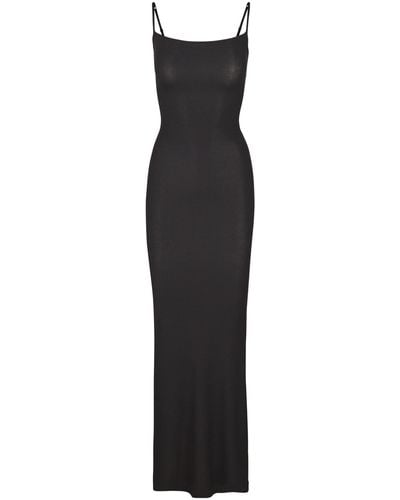 Skims Petite Long Slip Dress - Black