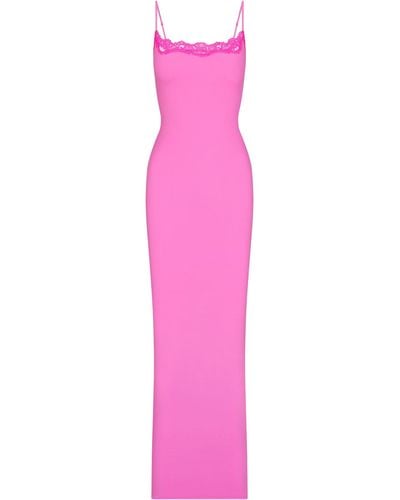 Skims Long Slip Dress - Pink