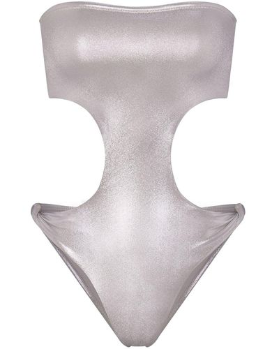 Skims Strapless Cut Out Monokini - Gray