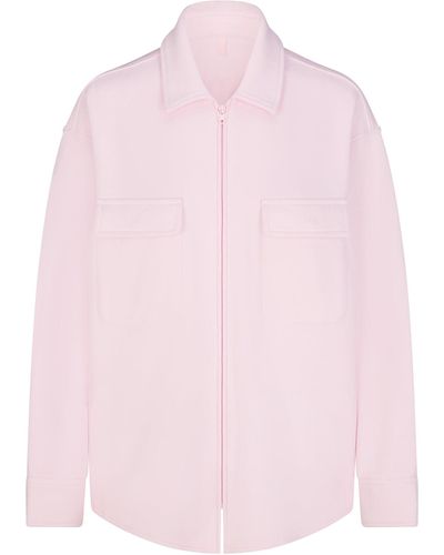 Skims Zip Up Shirt Jacket - Pink