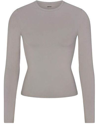 Skims Long Sleeve T-shirt - Gray