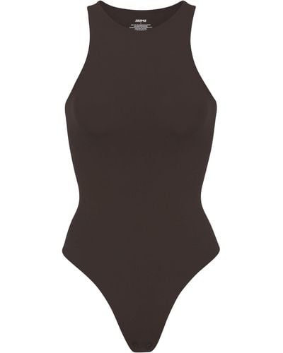 Skims High Neck Bodysuit - Brown