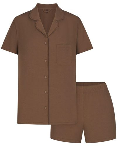 Skims Short Pajama Set - Brown