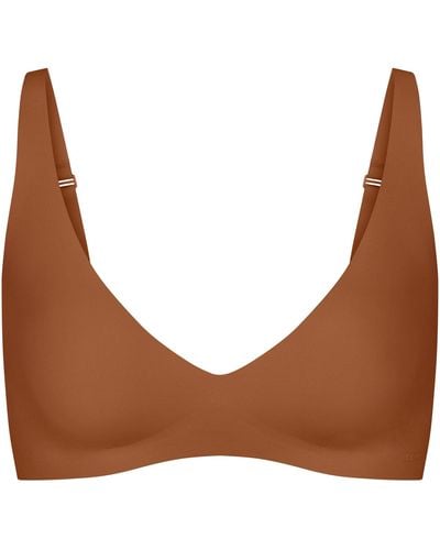 SKIMS Fits Everybody Lace Triangle Bralette - Bronze