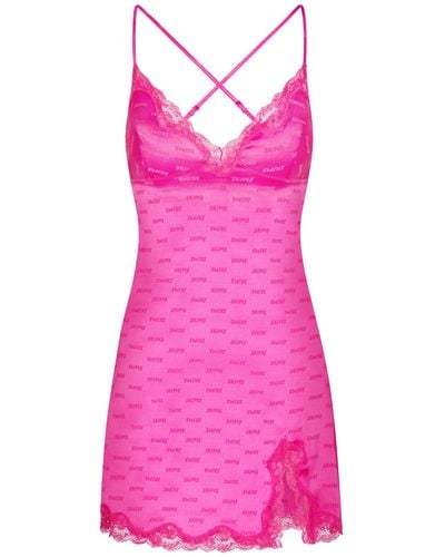Skims Lace Slip Dress - Pink