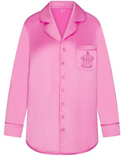 Skims Button Up Pajama Dress - Pink