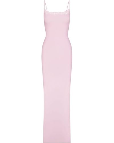 Skims Long Slip Dress - Pink