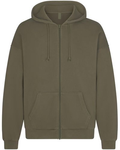 Skims Relaxed Zip Up Hoodie - Green