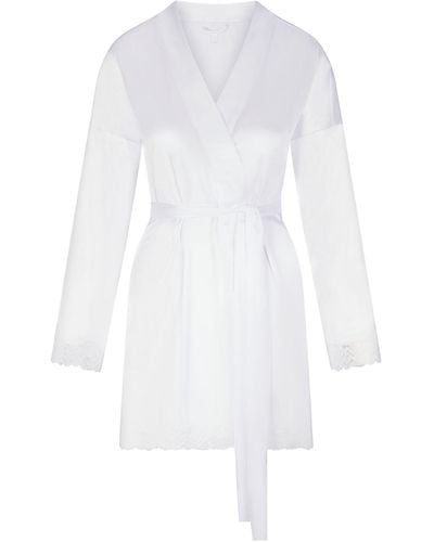 Skims Lace Short Robe - White