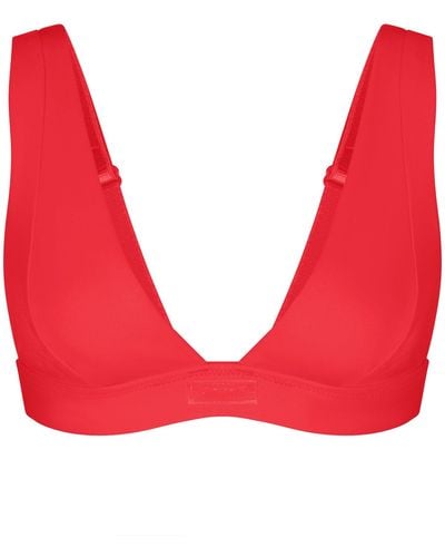 Skims Plunge Bikini Top - Red
