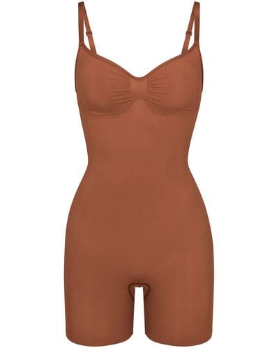 Skims Mid Thigh Bodysuit - Brown