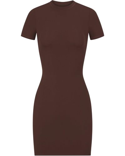 Skims T-shirt Mini Dress - Brown