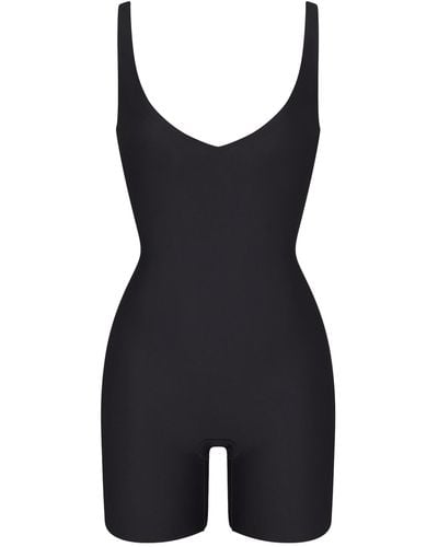 Skims Unlined Plunge Mid Thigh Bodysuit - Black